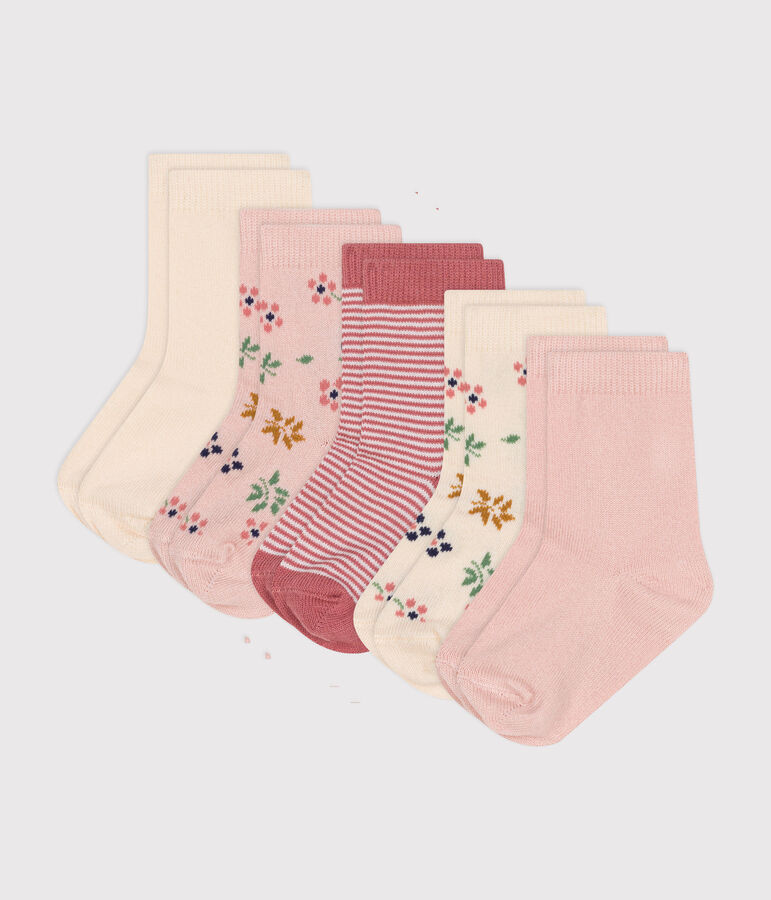 Babies' flower-patterned cotton socks - 5-Pack variante 1