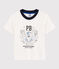 Boys' Short-Sleeved Cotton T-Shirt MARSHMALLOW white