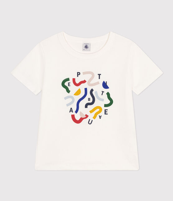 Boys' Printed Lightweight Jersey T-shirt MARSHMALLOW white