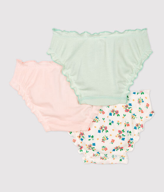 Girls' Floral Print Ruffled Organic Cotton Briefs - 3-Pack variante 1