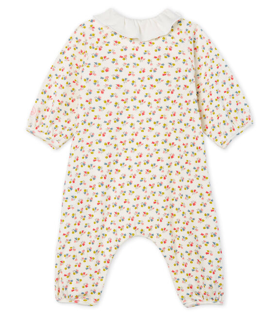 Baby Girls' Long Ribbed Jumpsuit MARSHMALLOW white/MULTICO white