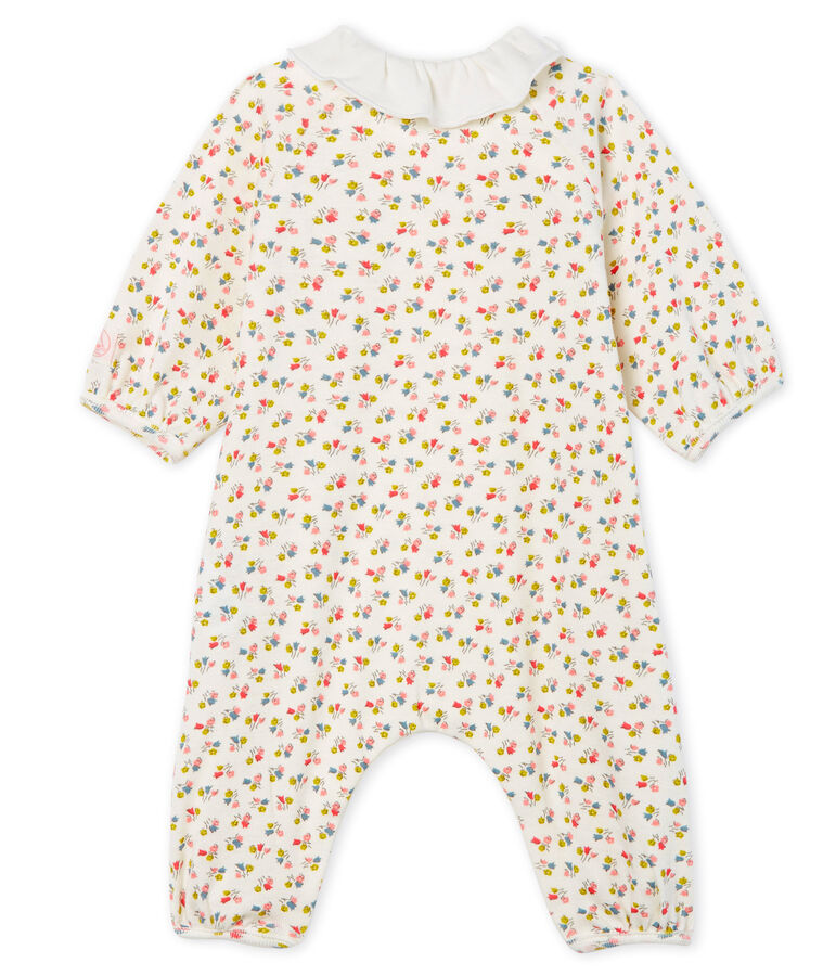 Baby Girls' Long Ribbed Jumpsuit white/multicolor