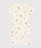Girls' Summer Fruit Pattern Organic Cotton Short Pyjamas MARSHMALLOW white/MULTICO white