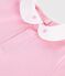 Babies short cotton jumpsuit with hearts embroidered on the collar MARQUISE pink