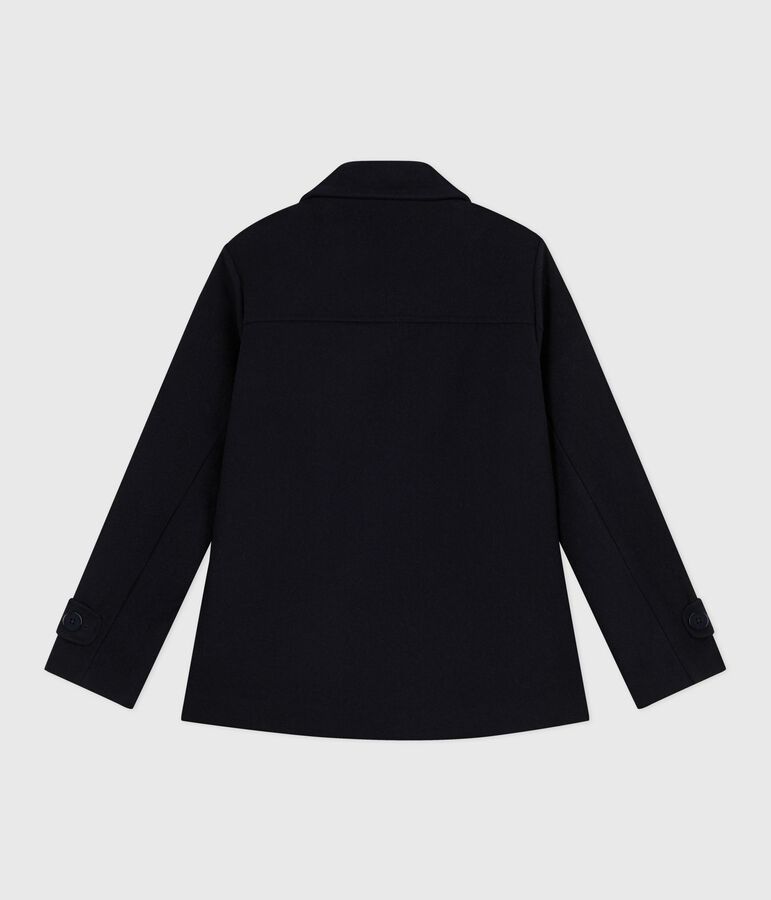 Women's woolen broadcloth pea coat blue