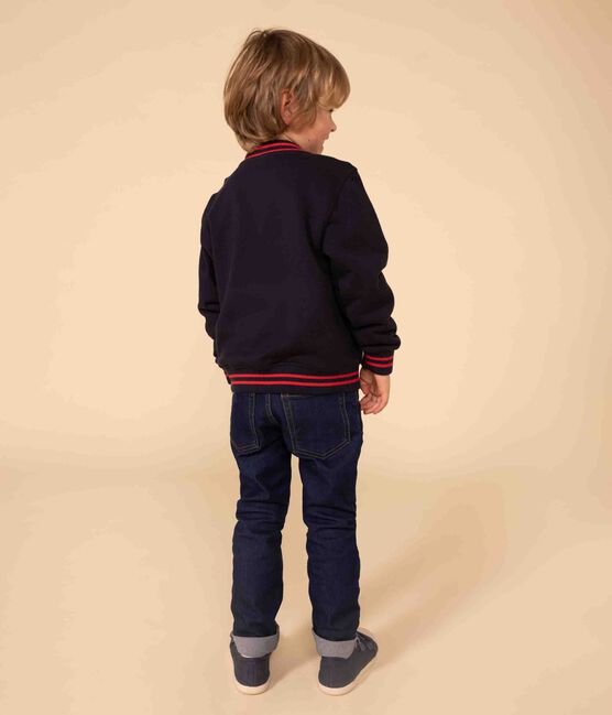 Boys' Thick Jersey Baseball Jacket SMOKING blue