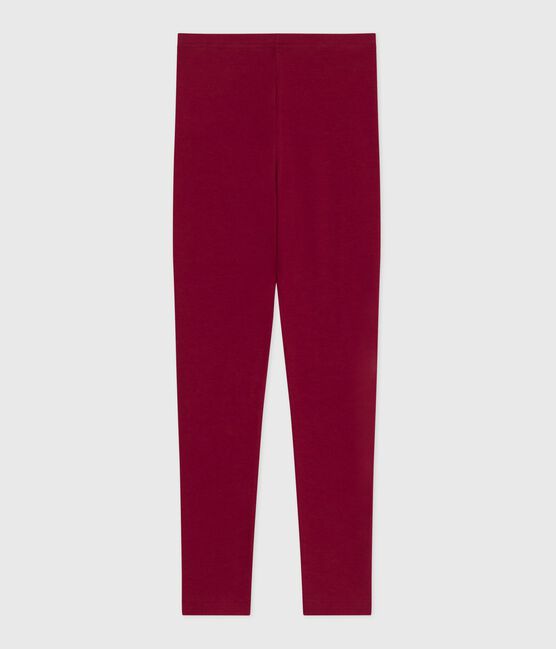 Children's plain cotton leggings AMARANTE