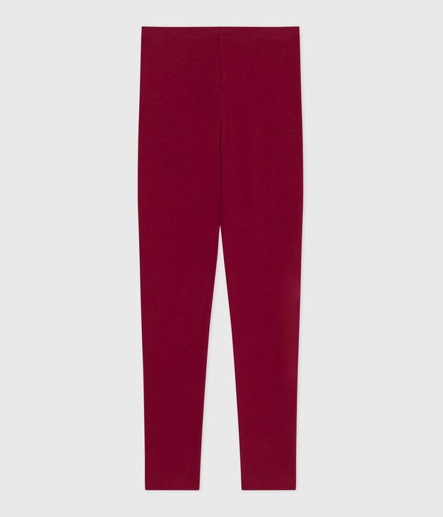 Children's plain cotton leggings red