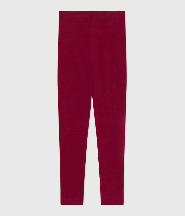 Children's plain cotton leggings red