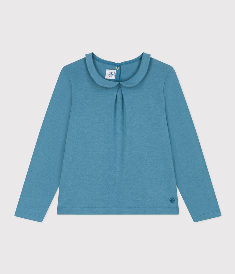 Girls' cotton blouse blue