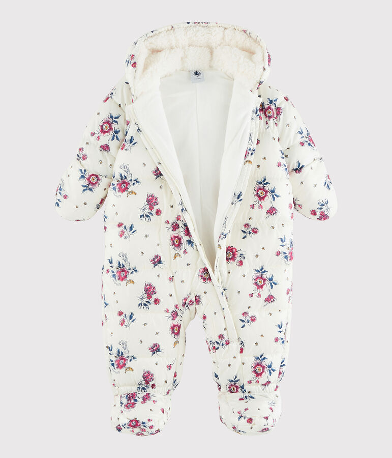 Baby's unisex snowsuit white/pink/multicolor