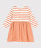 Babies' Long-Sleeved Dual Material Dress SIENNA /AVALANCHE