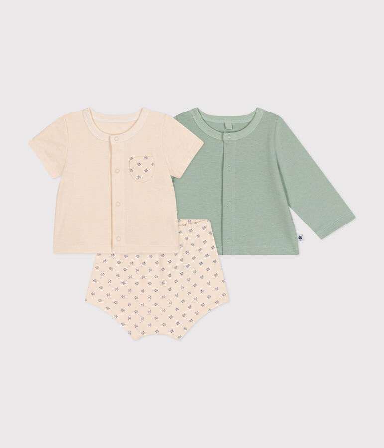 Babies' Lightweight Jersey Outfit - 3-Piece Set Ecru/multicolor