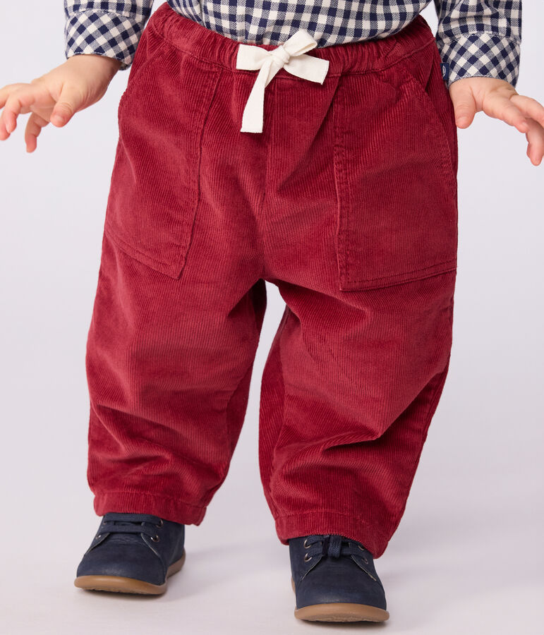 Babies' plain corduroy trousers red