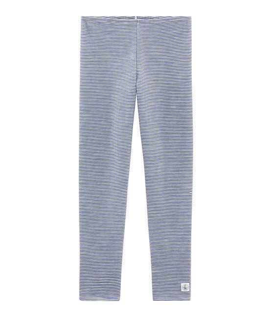 Women's Warm Leggings MEDIEVAL blue/MARSHMALLOW white