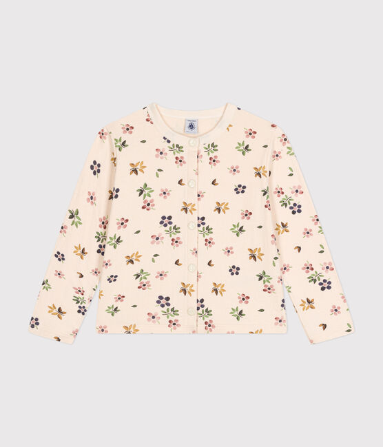 Girls' tube knit cardigan AVALANCHE white/MULTICO