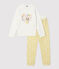 Girls' Floral Brushed Terry Towelling Pyjamas OCRE yellow/MARSHMALLOW white