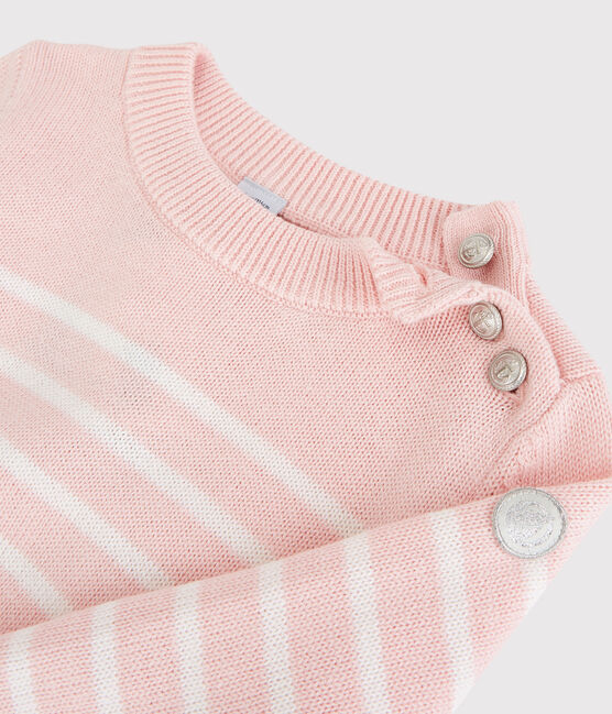 Girls' Wool/Cotton Jumper MINOIS pink/MARSHMALLOW white