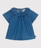 Babies' short-sleeved denim blouse DENIM CLAIR blue