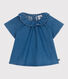 Babies' short-sleeved denim blouse