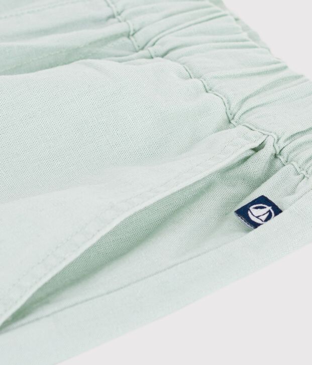Children's cotton and linen trousers green