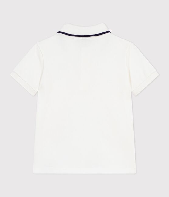 Children's short-sleeved cotton polo shirt MARSHMALLOW white