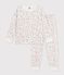 Children's fleece pyjamas with flowers white/multicolor
