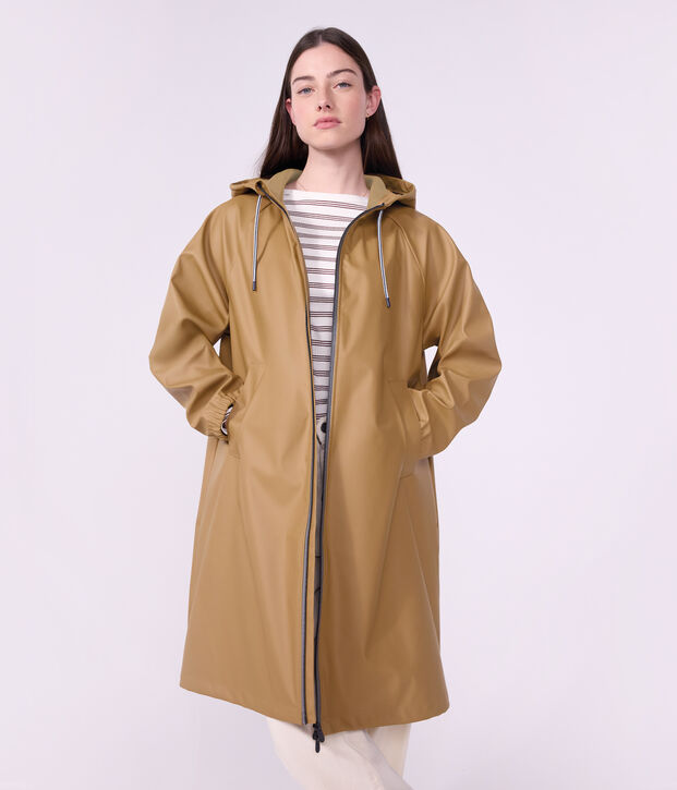 Women's long raincoat in two colours LATTE