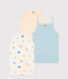 Children's printed cotton tank tops - 3-pack