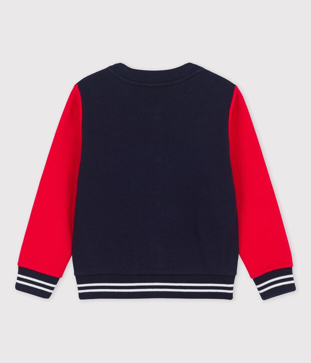 Unisex Children's Fleece Baseball Cardigan red/blue