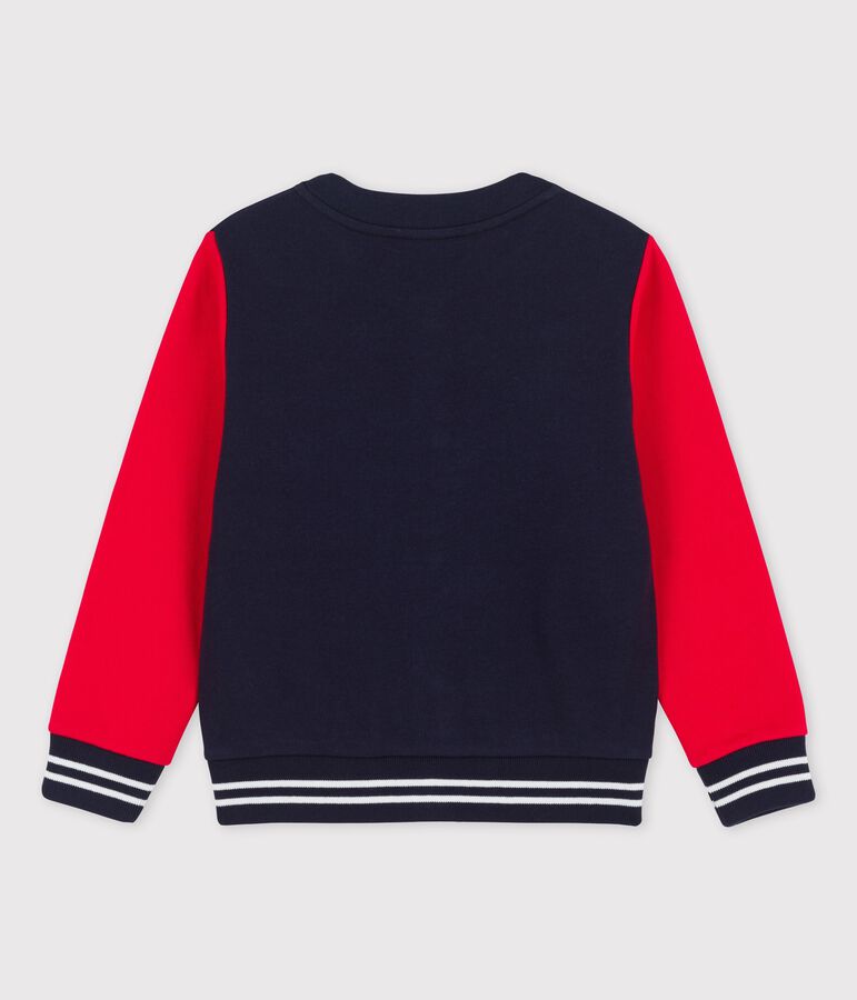 Unisex Children's Fleece Baseball Cardigan PEPS red/SMOKING blue