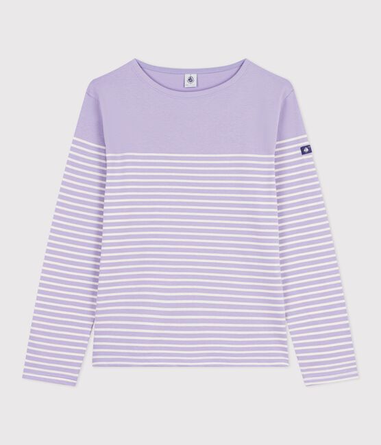 Women's cotton Breton T-shirt top SQUAW purple/MILK