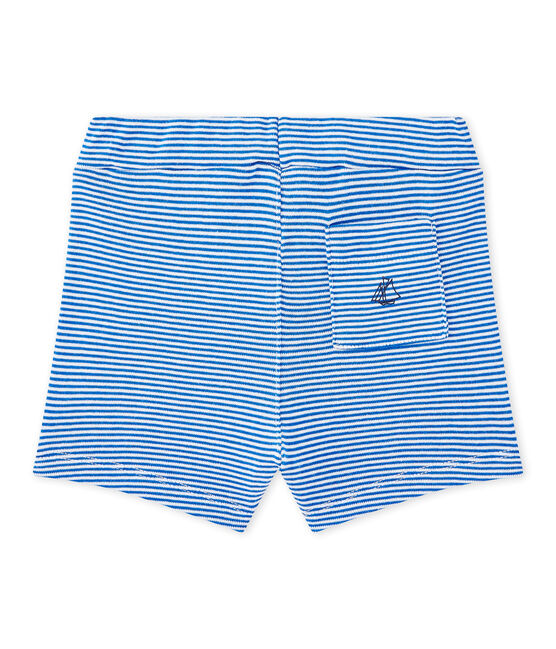 Baby boy's striped shorts PERSE blue/MARSHMALLOW white