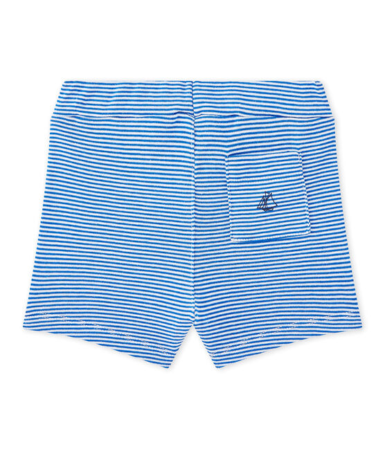 Baby boy's striped shorts PERSE blue/MARSHMALLOW white