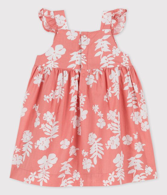 Babies' Poplin Hawaii Print Dress PAPAYE pink/MARSHMALLOW
