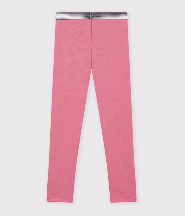 Children's plain cotton leggings pink