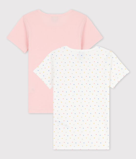 Girls' Mini Star Patterned Short-Sleeved Organic Cotton T-Shirts - 2-Pack variante 1