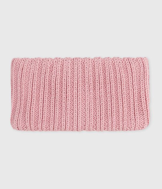 Babies' fleece-lined knitted snood CHARME pink