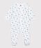 Babies' floral print cotton pyjamas MARSHMALLOW white/MULTICO white