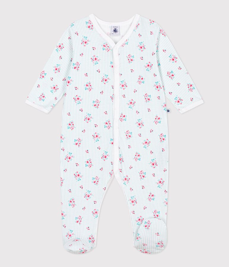 Babies' floral print cotton pyjamas white/multicolor