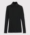 Women's Wool/Cotton Blend Polo Neck NOIR black