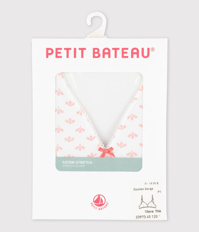 Girl&rsquo;s print padded bandeau bra white/pink/multicolor