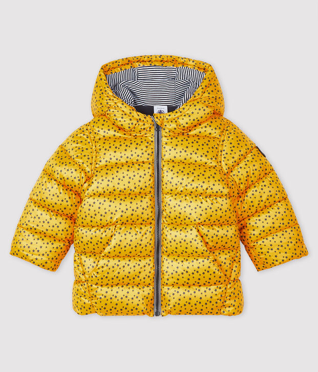 Baby boy's quilted puffer jacket yellow/blue