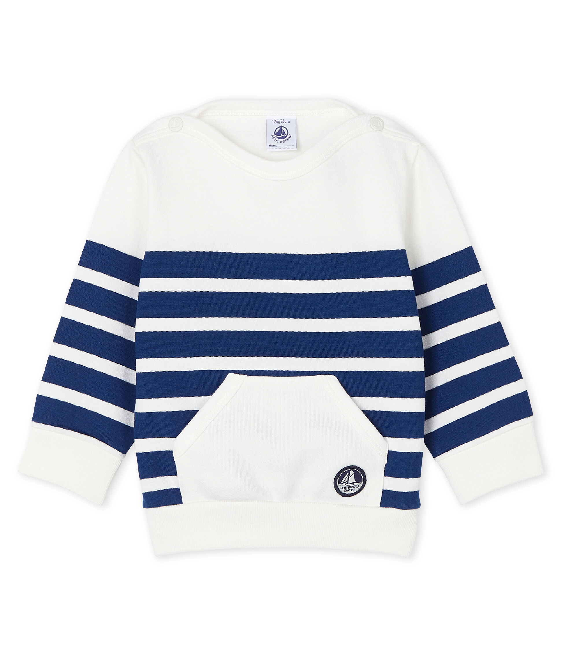 3 Months Blue Petit Bateau Baby Boys Sweatshirt