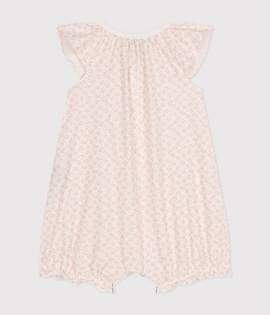 Babies' Floral Print Cotton Playsuit MARSHMALLOW /PANTY