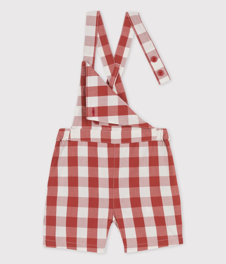 Babies' Poplin Dungaree Shorts brown/ecru