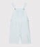 Baby Boys' Striped Short Dungarees ACIER blue/MARSHMALLOW white