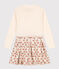 Girls' long-sleeved printed dress AVALANCHE white/MULTICO