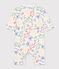 Babies' long animal print cotton jumpsuit Ecru/multicolor