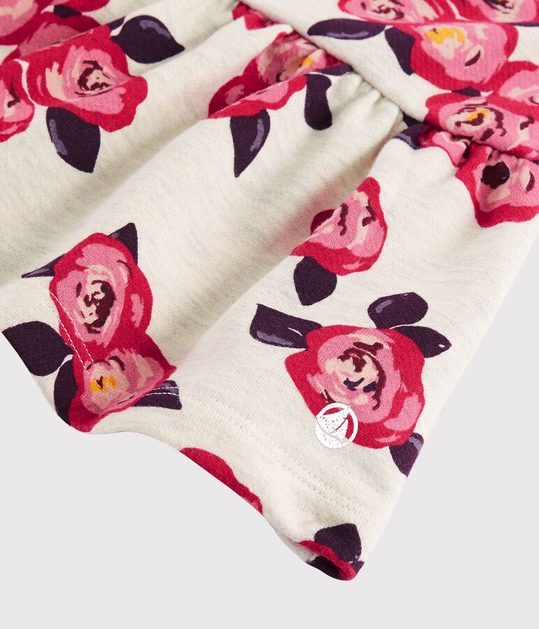 Girls' fleece skirt beige/multicolor